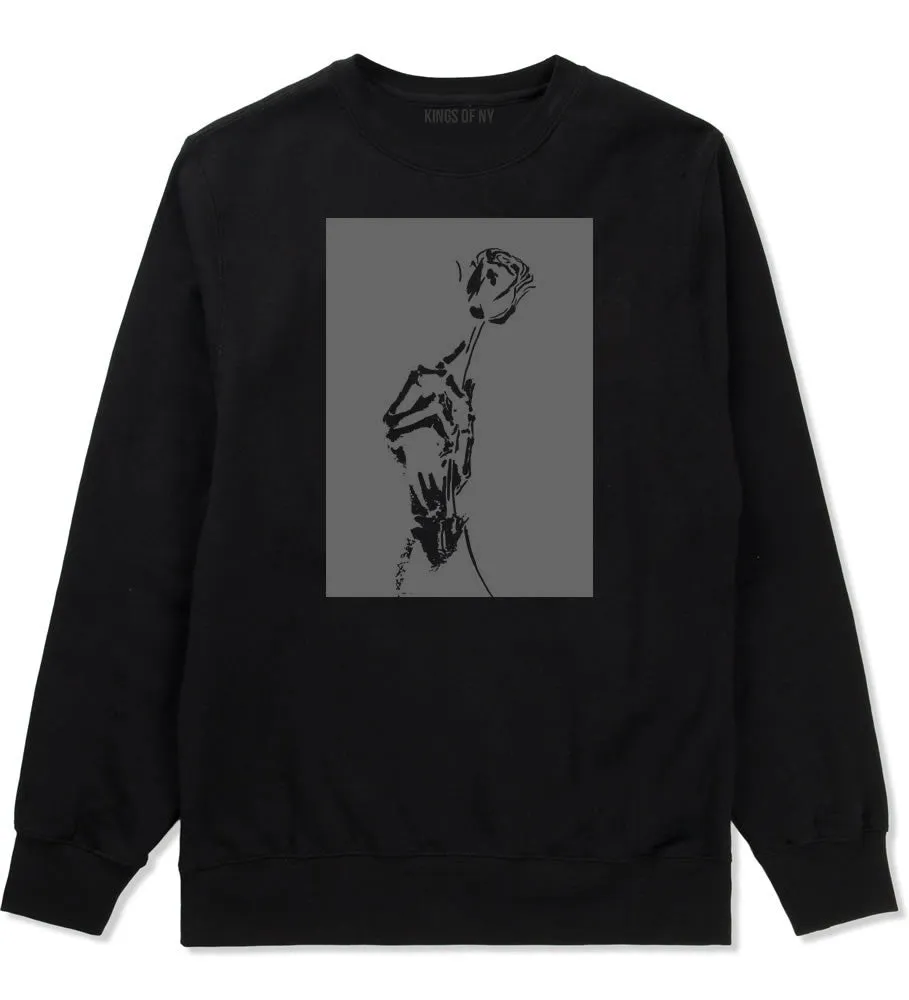 Skeleton Hand Rose Crewneck Sweatshirt