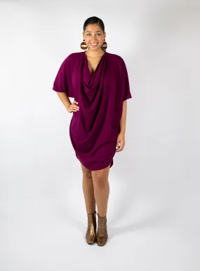 Smokin' Hot Cowl Dress - Magenta