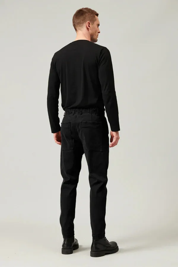 Stretch jogging pant loose-fit - BLACK