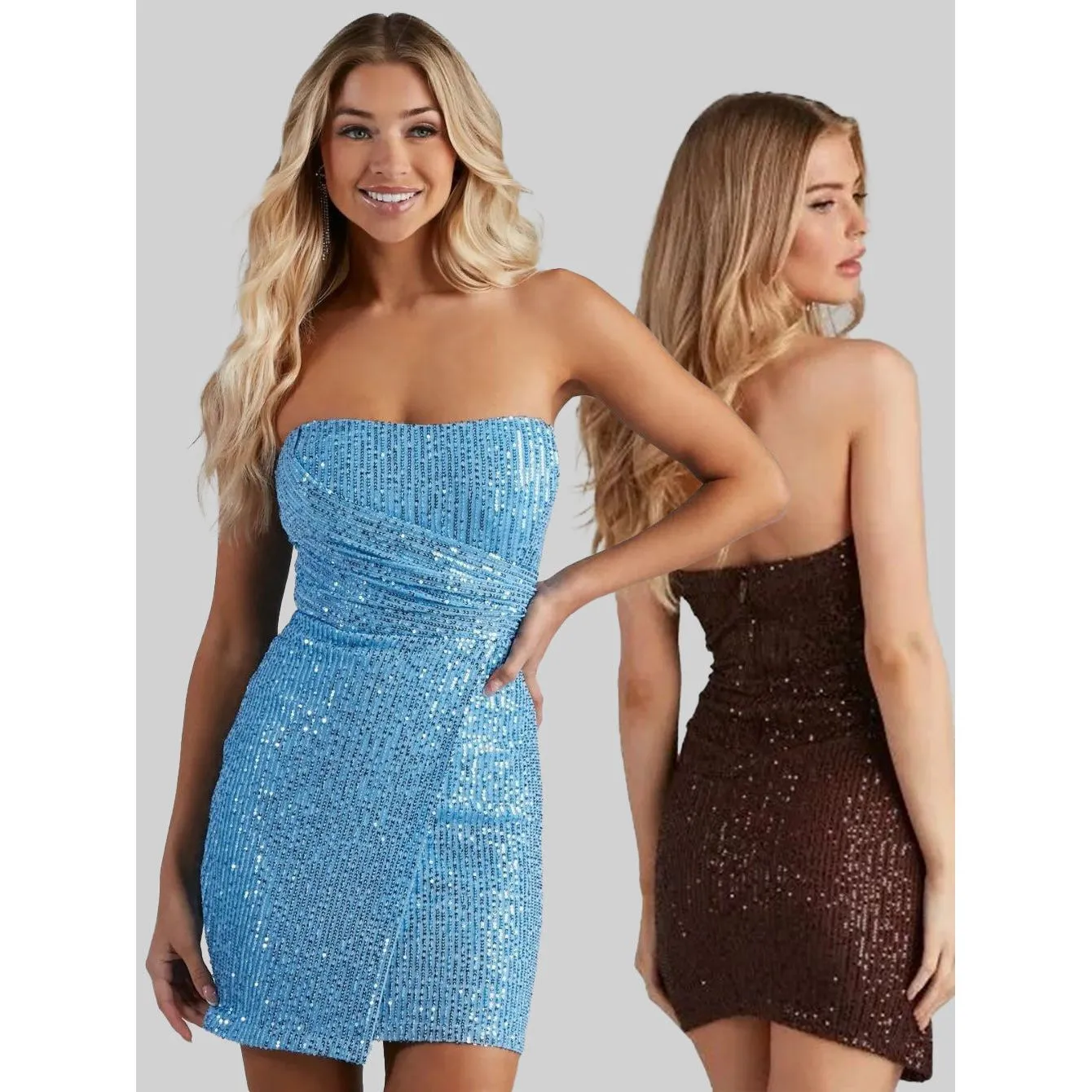 Tight Sequin Hip mini Dress