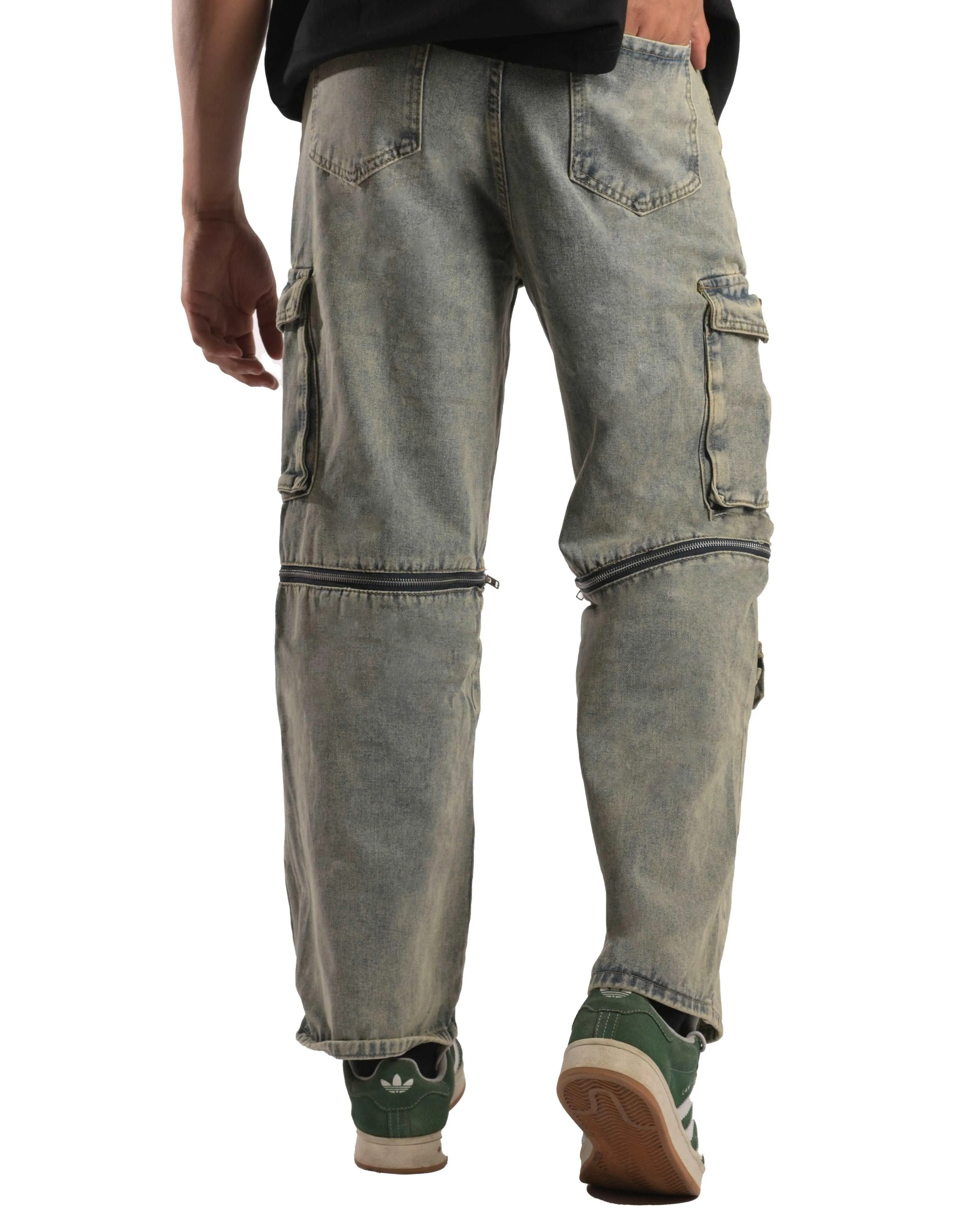 Versatile Detach-Zip Cargo Jeans