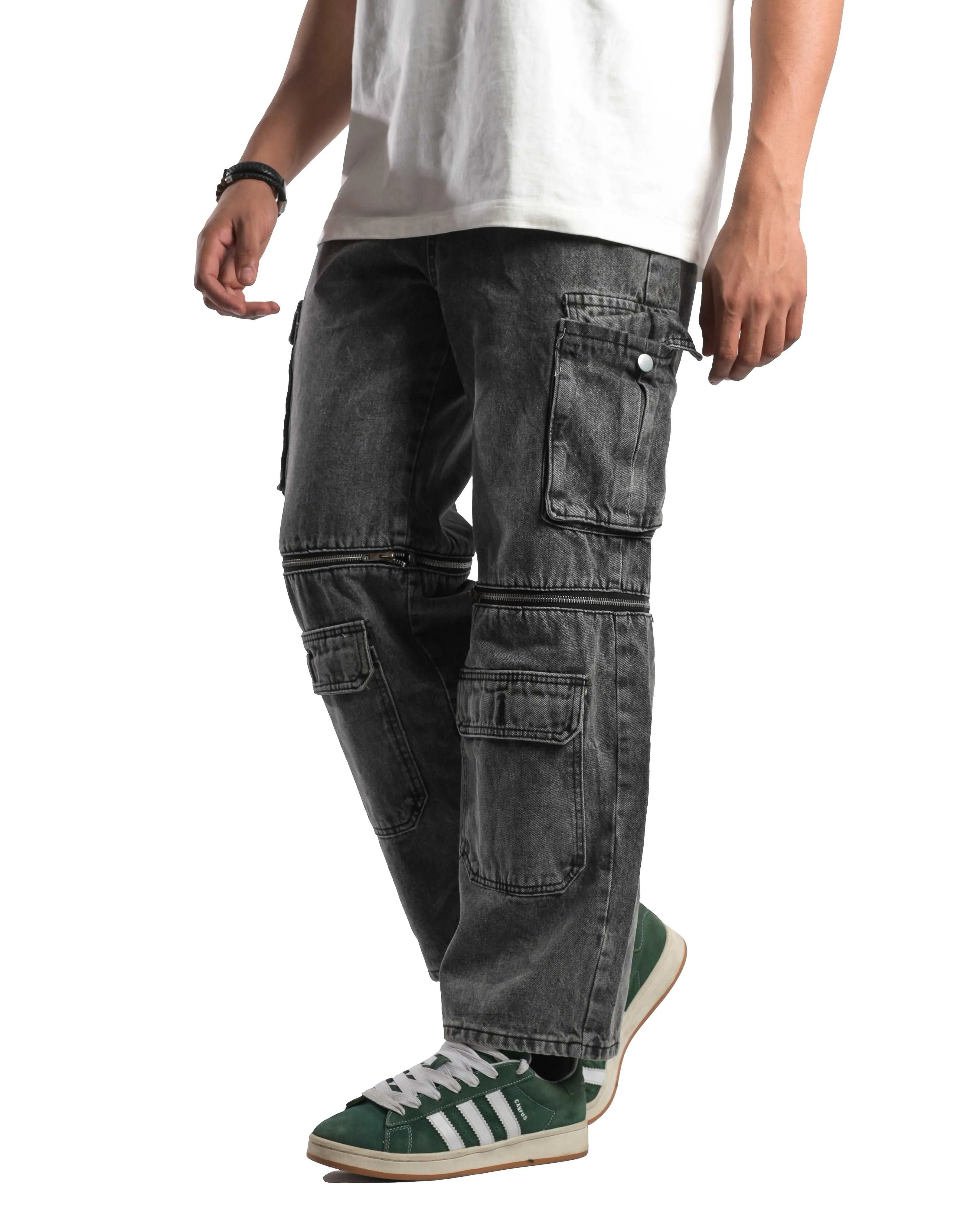 Versatile Detach-Zip Cargo Jeans