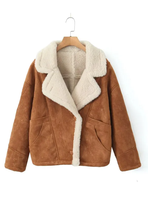 Winter Luxe Faux Lamb Wool Lapel Jacket