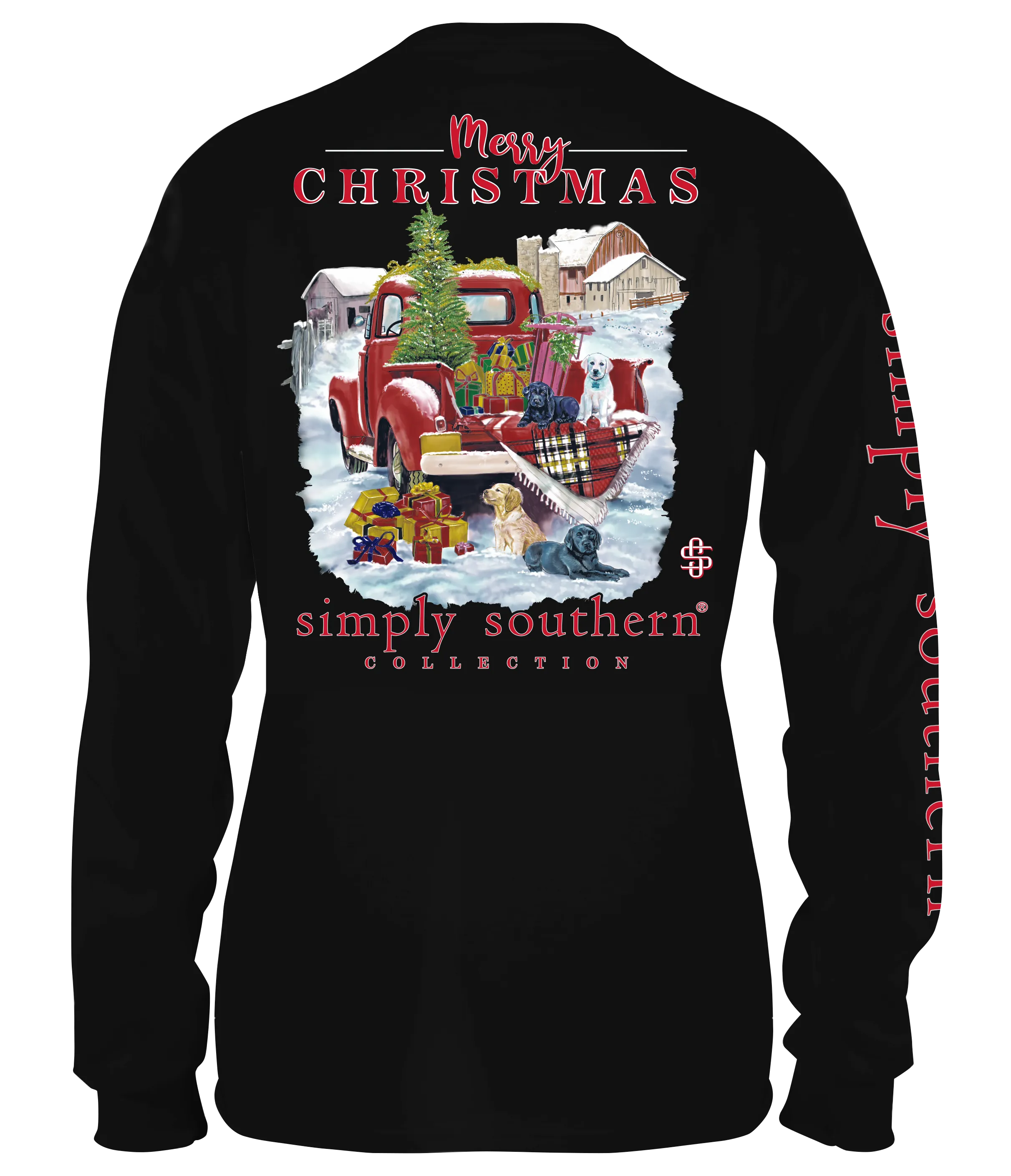 Youth Farmhouse Christmas Long Sleeve Tee by Simply Southern