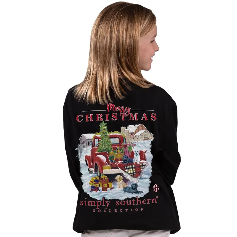 Youth Farmhouse Christmas Long Sleeve Tee by Simply Southern